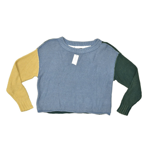 American Eagle Outfitters Women's Colorblock Crop Pullover Sweater Size XS NWT - Picture 1 of 8